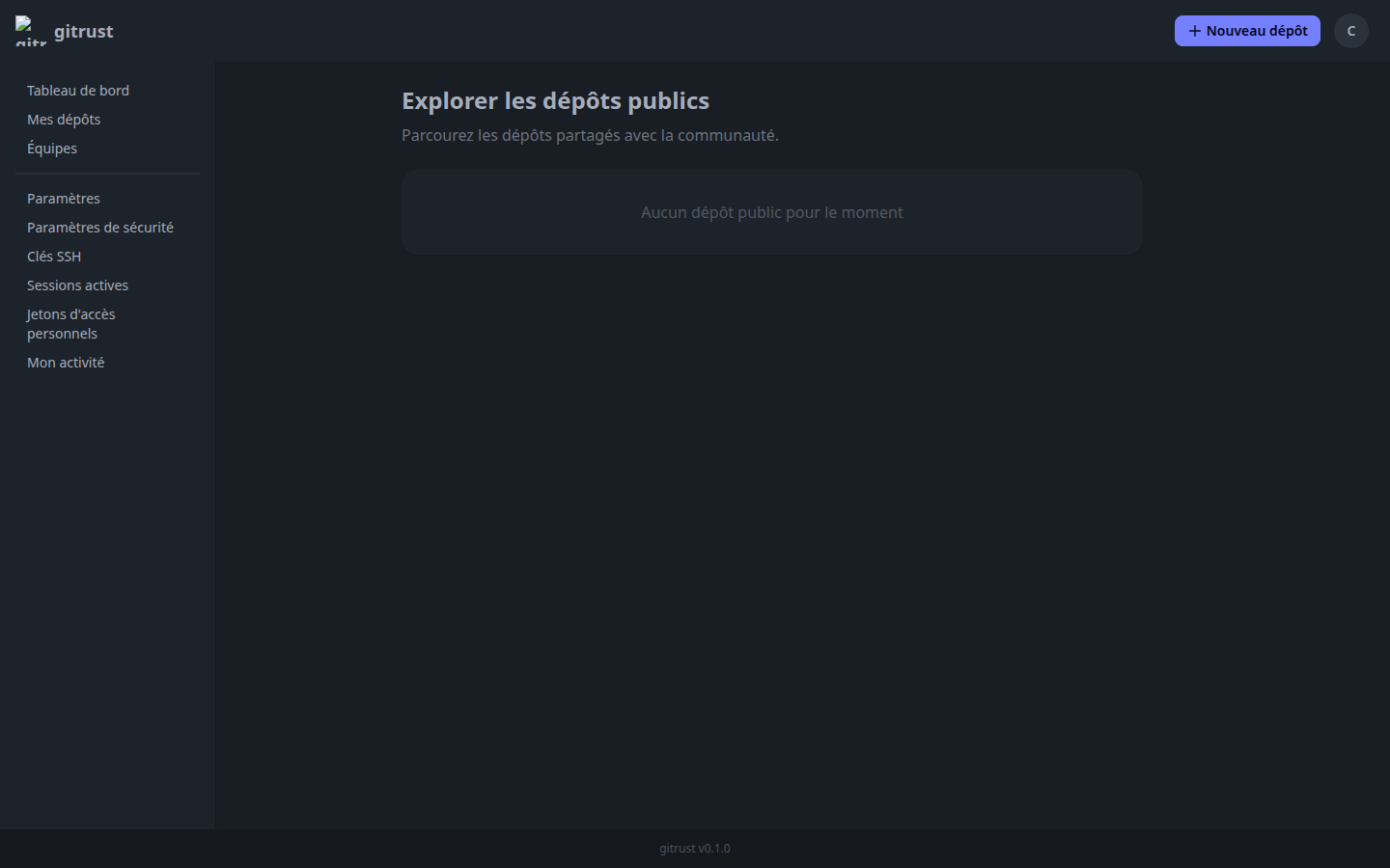 Formulaire d'import de dépôt