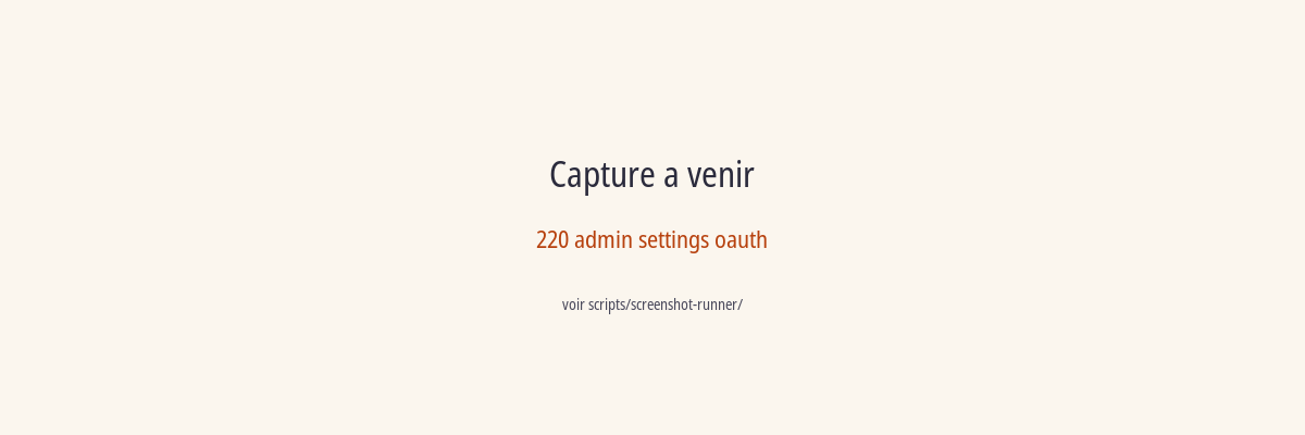 Configuration OAuth dans /admin/settings
